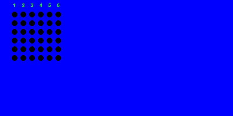 Here is what your Connect 4 game will look like when we are done with this lesson!